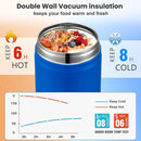 17oz Soup Thermo for Hot Food Kids,Insulated Food Jar with Spoon,Thermo Hot Food Lunch Container,Wide Mouth Leakproof Stainless Steel Lunch Box for School(Blue) by TinyTreasures Baby Boutique