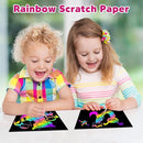 ZMLM Scratch Art Crafts Girls Gifts, 60 Rainbow Scratch Paper Art Gifts for 3 4 5 6 7 8 9 10 Years Old Girls and Boys Kids, Arts and Crafts for Kids 4-6 Birthday Toys and Games Activities Gift (Pink) by TinyTreasures Baby Boutique