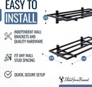 StoreYourBoard 2-Pack Heavy Duty Wall Shelves – Wall-Mounted Garage Storage Shelving and Organization for Sheds, Closets, or Utility Rooms – Holds 200 lbs, 1ft x 2ft, Black by GreenHaven Gardens