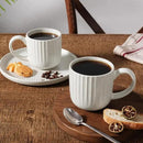 famiware Coffee Mugs Set of 4, Starlight 11 oz Mug Cup Set with Handle for Coffee, Tea, Cocoa, Milk - Ceramic Stoneware Mug Set, Matte White by CozyNest Decor