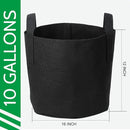 JERIA 12-Pack 10 Gallon, Vegetable/Flower/Plant Grow Bags, Aeration Fabric Pots with Handles (Black), Come with 12 Pcs Plant Labels by GreenHaven Gardens