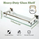 Alise Bathroom Shelves, Polished Chrome Glass Shelf for Bathroom, Modern Floating Shelves, 20 inch by CozyNest Decor