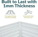 Sunnydaze Galvanized Raised Garden Bed - Metal Raised Bed for Gardening - Outdoor Planter Box for Flowers, Plants, and Vegetables - Ivory White - 12” H L-Shaped by GreenHaven Gardens