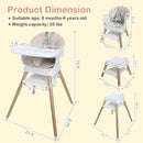 9 in 1 Convertible Baby High Chair with Booster, Wooden Highchair for Babies and Toddlers with Adjustable Tray & 5-Point Harness, Multi-Functional Growing Seat for Feeding, Learning & Play, Beige by TinyTreasures Baby Boutique