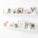 Picture Ledge Shelf, Wood Long Floating Shelves for Wall, Set of 2, 48 inch Picture Ledge Shelves, Photo Ledge Nursery Book Shelves Wall Mounted for Living Room Kids' Room Bedroom, Color White by TinyTreasures Baby Boutique
