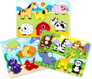 Chunky Puzzles for Toddlers 1-3, Farm, Sea, Zoo Animals Wooden Puzzles, Preschool Early Learning Toy Gift for Kids Ages 1 2 3 Year Old by TinyTreasures Baby Boutique