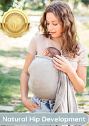 Ring Sling Baby Carrier – Breathable 100% Cotton Wrap for Infant Support, Baby Ring Sling – Grey Adjustable Muslin Fabric by TinyTreasures Baby Boutique