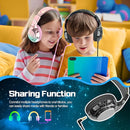 QearFun Kids Headphones Wired with Mic, 85/94dB Safe Volume Limit, Foldable Over Ear, Tangle-Free Cord & Sharing Port, Wired On-Ear Headset for School, Chromebook, Tablet, Travel - Boys & Girls by TinyTreasures Baby Boutique