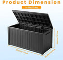 200 Gallon Lockable Resin Deck Box, Waterproof & UV-Resistant Outdoor Storage Box for Outdoor Cushion Storage, Garden Tools & Pool Accessories Storage, Black by GreenHaven Gardens
