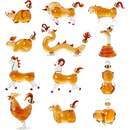 12 Chinese Zodiac Wine & Whiskey Decanter Set | Set of 12 Miniature Hand Blown Decanters | New Year Table Decoration, Constellation Glassware, Personalized Animal Red Wine Carafe Gift 150 ML