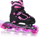 Nattork Blade Roller Skates for Boys with Light Up Wheel, Outdoor & Indoor Illuminating Black Inline Skates for Boys Little Kids Toddler Ages 5-8 4 5 6, Beginners by TinyTreasures Baby Boutique