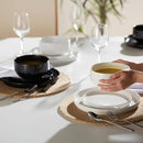 Ceramic Dinnerware Set, 12-Piece Service for 4, Soup Bowls (31.5 oz), Salad Plates (7.5"), Dinner Plates (10.5"), Round, Microwave and Dishwasher Safe, White, Cambridge Classics by CozyNest Decor
