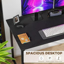 PayLessHere | 47 Inch Computer Desk | Black | Office Desk with Metal Frame, Adjustable Feet | Water-Resistant, Scratchproof Surface | Sturdy Writing Table for Home Office or Study | Pack of 1 by CozyNest Decor