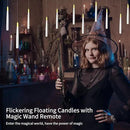 12pcs Floating Candles with Wand, Magic Hanging Candles, Flameless Candles with Magic Wand Remote, Battery Operated Hanging Window Candle, 6.1" LED Electric Candles for Christmas Halloween Decorations by GreenHaven Gardens