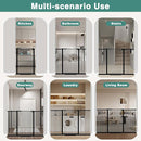 40.5" Extra Tall Baby Gate for Doorways, 49.2"-54.7" Extra Wide Pet Gate Pressure Mounted, 1.37" Narrow Space Puppy Dog Barrier Indoor, No Drill Safety Child Gate, No Climb Fence Black by TinyTreasures Baby Boutique