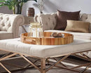 Extra Large Round Serving Tray, 20INCH, Heavy Duty Acacia Wood Trays for Big Ottoman Coffee Table Counter Giant Decorative Organizer Tray, Huge Kitchen Serveware Cheese Board Charcuterie Tray by CozyNest Decor
