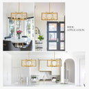 Modern Farmhouse Gold Chandeliers for Dining Room, 8-Light Industrial Metal Chandeliers Geometric Pendant Lights Kitchen Island for Entryway Stairway Foyer Hallway by CozyNest Decor