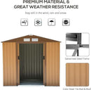 Outsunny 7' x 4' Outdoor Storage Shed, Garden Tool Metal Shed with Foundation Kit, Double Lockable Door, Air Vents and Sloping Roof, for Backyard, Patio, Lawn, Yellow by GreenHaven Gardens