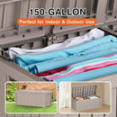 150 Gallon Double-Wall Resin Deck Box - Lockable Waterproof Outdoor Storage Box, 1000lbs Capacity & Doubles as Seating for Patio Furniture - Garden Tools, Pool Accessories (Brown) by CozyNest Decor