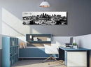 Pictures for Bedroom Black and White Wall Art Kansas City Panoramic Cityscape Skyline Canvas Art Prints for Living Room Office Home Decor Framed and Ready to Hang 13.8"x47.3" by CozyNest Decor