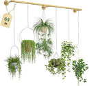 Plant Hanger Indoor Hanging Planters for Indoor Plants Hanging Plant Holder Window Plant Rod Gold Metal Shelves 63 Inch (Pot/Chains not Included by CozyNest Decor