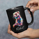 Custom Choose Name Ferret Coffee Mug, Colorful Animal Ceramic Cup, Gift For Ferret Lovers, Personalized 11oz & 15oz Mugs by CozyNest Decor