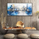 ZUITINGHUA Black Framed Canvas Wall Art For Living Room Large Wall Decor For Office Bedroom Decorations Blue Landscape Pictures Abstraction Paintings Artwork Aesthetic Mural Home Decor 30x60 In by CozyNest Decor