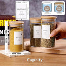 12 Pcs Glass Spice Jars With Bamboo Airtight Lids, 10oz Thicken(2.4mm) Spice Containers With 148 Minimalist Preprinted Waterproof Spice Labels, Kitchen Empty Small Storage Jars For Seasoning, Herb by CozyNest Decor