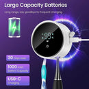 Toothbrush Holder and Cleaner for Bathroom,Minimalist Desktop and Wall Mounted Electric Toothbrush Razor Holder, Automatic Open Close Cover, Clean, Dry for Home Business Travel by CozyNest Decor