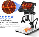 TOMLOV 1000X Coin Microscope with 4.3" Screen, Digital Microscope Magnifier with LED Lights, Metal Stand, PC View, Photo/Video, 32GB SD Card, Windows, macOS Compatible, DM4S by TinyTreasures Baby Boutique