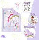 Wowelife Unicorn Crib Bedding Set 3 Pieces Baby Girl Crib Bed Set Crib Comforter Set for Girls Nursery Bedding Set Purple Include Baby Comforter, Skirt and Sheet, Purple by TinyTreasures Baby Boutique