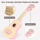 Kids Guitar Set for Girls - Toys for 2 3 4 Year Old Girl Birthday Gifts - 7 in 1 Wooden Montessori Musical Instruments with Ukulele/Tambourine/Maracas/Flute for Toddler 2-5(Pink) by TinyTreasures Baby Boutique