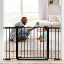 Babelio Metal Baby Gate, 29-48" Auto Close Easy Install Pet Gate, Extra Wide Walk Thru Child Safety Gate, Pressure Mounted Dog Gate for Doorways and Stairs, with Y Spindle Rods, Black by TinyTreasures Baby Boutique