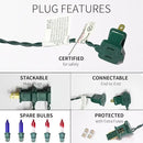 300LIGHTS(2*150L) Blue Extra-Bright with End Connectors Christmas Decorative Lights 19.44m UL Certified Mini String Light Set Waterproof for Home Garden Holiday Tree Party Patio Decor Wedding by CozyNest Decor