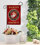 Marine Corps Garden Flag - Set Wall Holder Armed Forces USMC Semper Fi United State American Military Veteran Retire Official - House Banner Small Yard Gift Double-Sided Made In USA 13 X 18.5 by GreenHaven Gardens