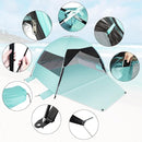Large Easy Setup Beach Tent,Anti-UV Beach Shade Beach Canopy Tent Sun Shade with Extended Floor & 3 Mesh Roll Up Windows Fits 3-4 Person,Portable Shade Tent for Outdoor Camping Fishing (Mint Green) by TinyTreasures Baby Boutique