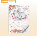 Custom Baby Crib Bedding Set, 5 Pcs Personalized Name Baby Crib Sets for Infant Toddler, Floral Elephant Nursery Bedding Set for Baby Girls, Double Layer Baby Bedding Sets Customized Gifts by TinyTreasures Baby Boutique