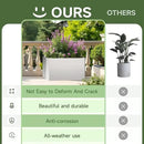 Steel Planter Box-36"x15"x15"-Large Rectangular Planter-Outdoor Indoor-White Matel Planter Box Heavy Duty Commercial Residential for Patio Porch Deck Home Backyard by GreenHaven Gardens