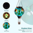 Hummingbird and Sunflower Solar Hot Air Balloon Lantern with Flame, Glass Hot Air Balloon Solar Lantern Outdoor Waterproof, Hanging Solar Lantern for Outside Garden Patio Tree Porch Yard by GreenHaven Gardens