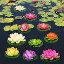 Artificial Lotus Flowers Water Lilies for Pond Pool, 10 Pcs Realistic Floating Foam Lotus Flowers with Lily Pads for Ponds, 4" and 6" Large Lifelike Water Lilies for Fountain Garden Pond Decoration by GreenHaven Gardens
