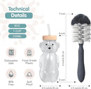 Honey Bear Straw Cup for Babies, 8oz Honey BearCup with Bottle Brush, 2-Pack Improved Lid Therapy Learning Honeybear Straw Cup for Baby, Blizzard & Creamsicle by TinyTreasures Baby Boutique