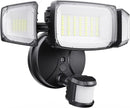 Olafus 80W Motion Sensor Outdoor Lights, 8000lm Hardwired Motion Flood Light Dusk to Dawn, IP65 Waterproof LED Security Floodlights, 6500K Motion Detector Lights for Outside, Black by GreenHaven Gardens