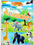 Jelly Sticker Book for Kids 2-4 Travel Essentials, Reusable Sticker Book + 8 Scenes + 2 Matching Games + 51 Large Animal Stickers for 1-3 Toddler Activities (Animals) by TinyTreasures Baby Boutique