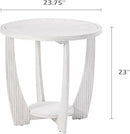 Rustic Farmhouse end Table X 2P with Storage Shelf, French Country Accent Side Table for Family, Dinning or Living Room, Small Spaces, Modern, Round, White by CozyNest Decor