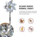 BATTIFE 10 Pack Reflective Pinwheels for Yard and Garden, Pre-Installed Sparkly Silver Blind Birds Pin Wheel, Scare Birds & Animal Away Wind Spinner by GreenHaven Gardens
