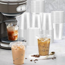 100 Pack - 16 oz Clear Plastic Cups with Lids and Straws, Sturdy & Food Safe Iced Coffee Cups with lids, Disposable Plastic Smoothie Cups for Cold Drinks by TinyTreasures Baby Boutique