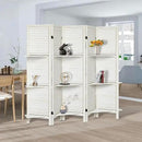 Room Divider with Shelves, Privacy Screen, Room Dividers and Folding Privacy Screens, 5 Panel Wood Temporary Wall Partition Separation Separator, White by CozyNest Decor