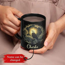 Custom Name Coffee Mug 11oz or 15oz, Unique Wildlife Art Black Cup, Personalized Eagle Ceramic Mug for Animal Lovers, Inspirational Coffee Cup with Nature Scene, Gifts for Friends by CozyNest Decor