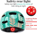 Kids Bike Helmet, Youth Toddler Boys Girls Helmets, 2 Size Adjustable for Ages 2-3-5-8-14 Years, Child Helmet with Visor and LED Light, Lightweight Multi-Sport Bicycle Scooter Cycling Helmets by TinyTreasures Baby Boutique