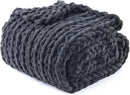 YnM Chunky Throw Blanket, Medium-Weight, Hand Knitted with Chenille Yarn, Skin Friendly, Ventilated and Breathable, Machine Washable, Home Décor Piece for Couch, Sofa and Bed (Lava Grey, 50x60 Inch) by CozyNest Decor